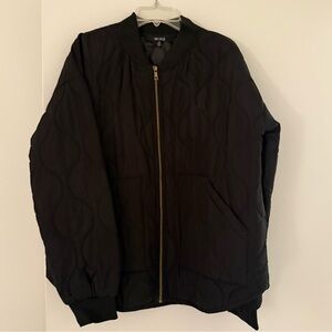 MINE Black Quilted Bomber Jacket